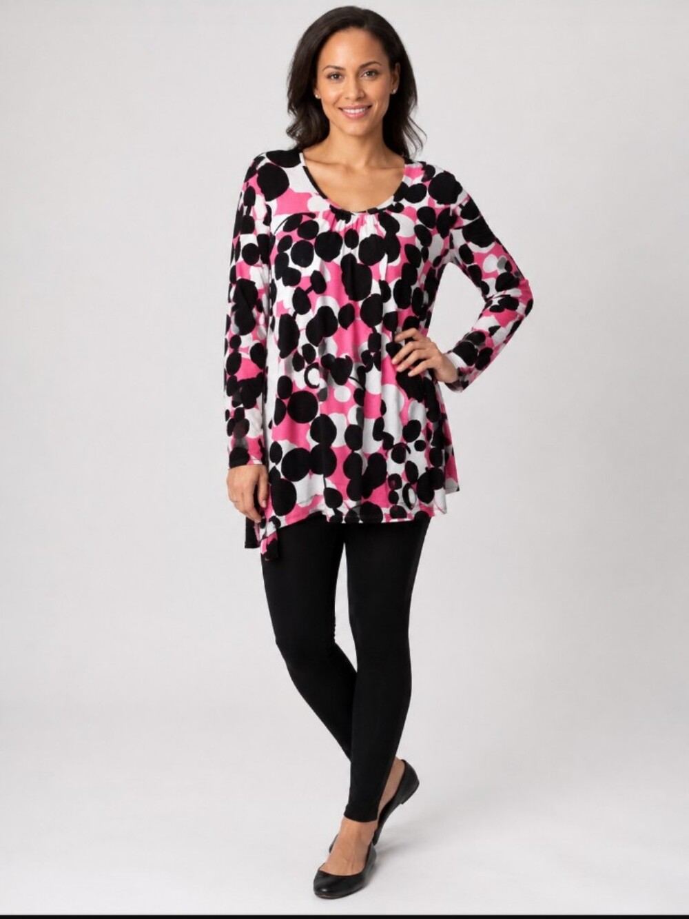 Worthington Long Sleeves Colorful Tunic w/ Sash- Size: L—Vintage